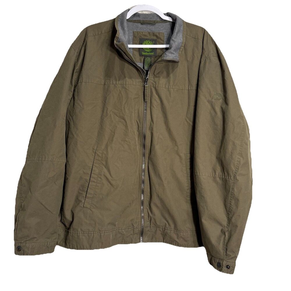Timberland Men's Canvas Barn Coat Green Gray Zip Up XXL